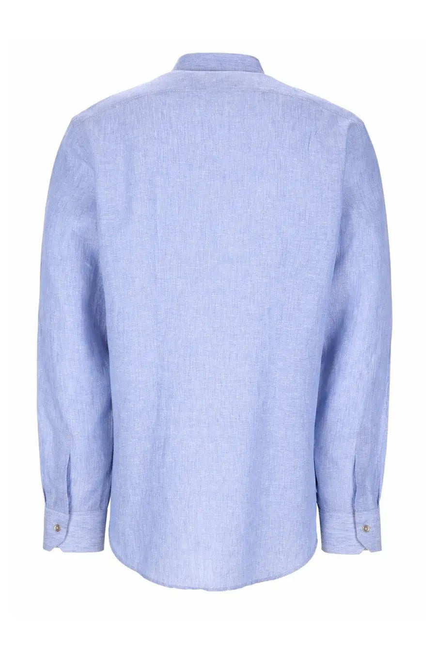 Paul smith men’s camicia in lino blue light blue linen shirt with subtle textured weave and buttoned cuffs