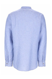 Paul Smith men’s camicia linen blue light blue linen shirt with subtle textured weave and buttoned cuffs