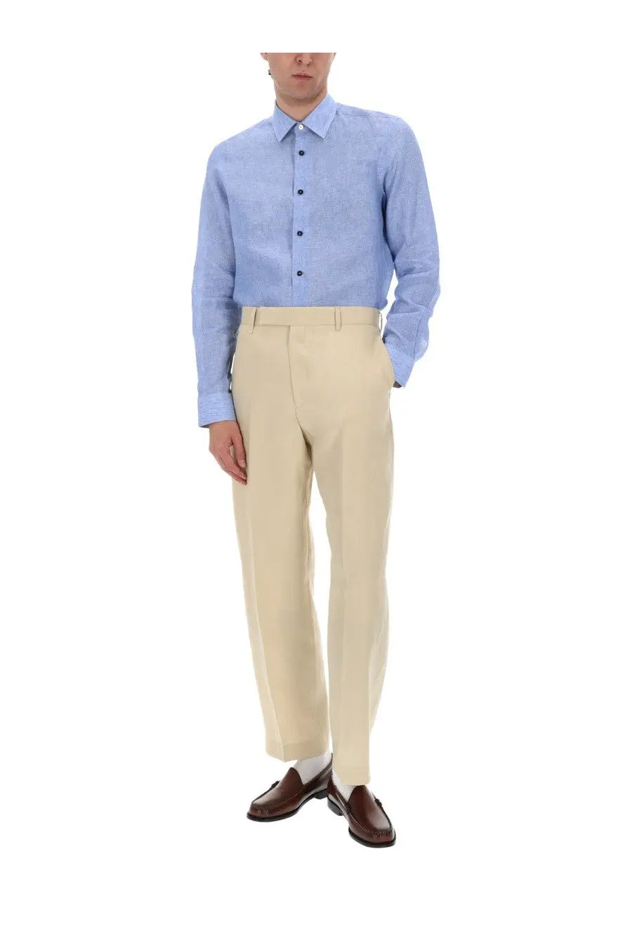 Paul Smith Men's Linen Shirt Blue, view 2