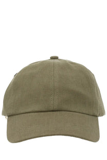 Paul Smith men’s olive green linen baseball cap with structured crown and curved brim made of cotton