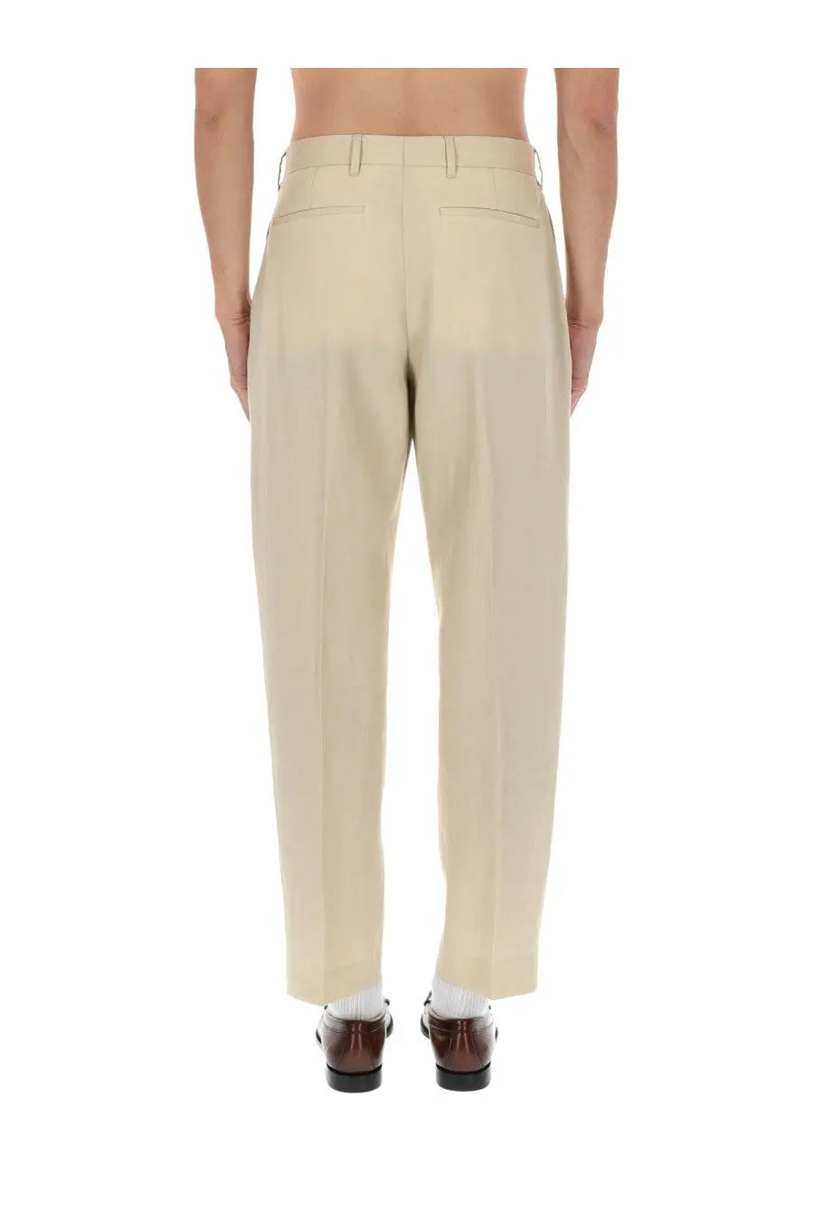 Paul Smith Men's Pleated Tailored Trousers Beige, view 5