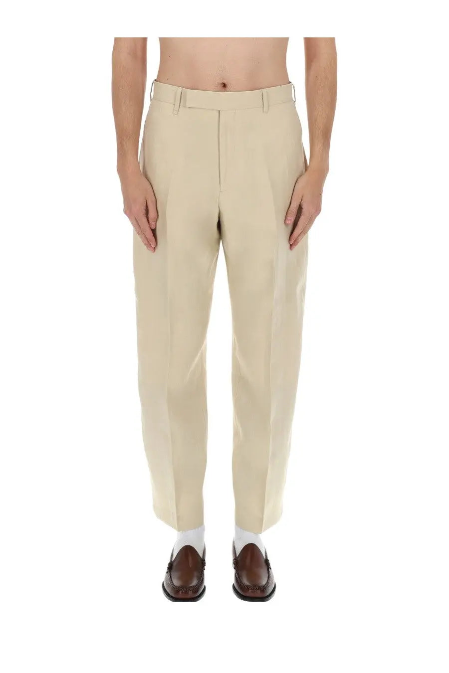 Paul Smith Men's Pleated Tailored Trousers Beige, view 6