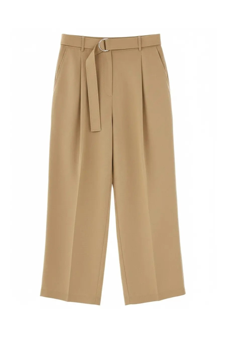 Paul smith women’s beige wide-leg trousers with matching belt and silver-toned buckle