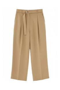 Paul smith women’s beige wide-leg trousers with matching belt and silver-toned buckle