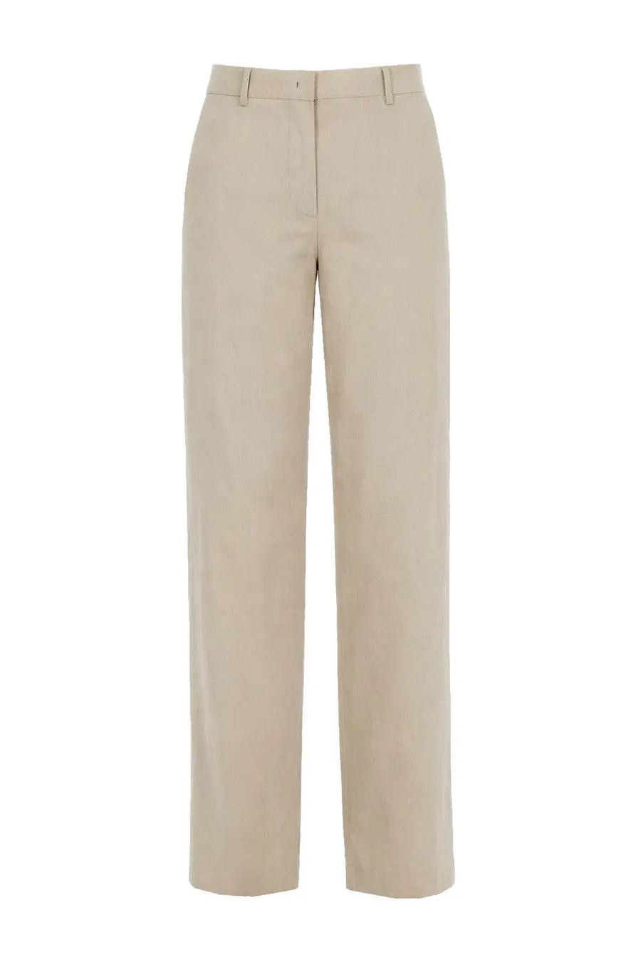 Paul Smith women’s pantalon sartoriale in beige linen with straight-leg tailored fit and belt loops
