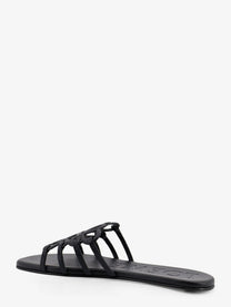 Loewe Women's Paulas Ibiza Aangram Petal Leather Sandals Black