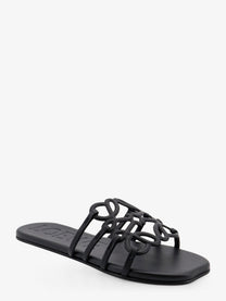 Loewe Women's Paulas Ibiza Aangram Petal Leather Sandals Black