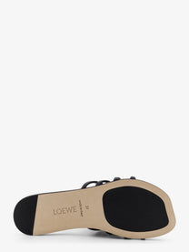 Loewe Women's Paulas Ibiza Aangram Petal Leather Sandals Black