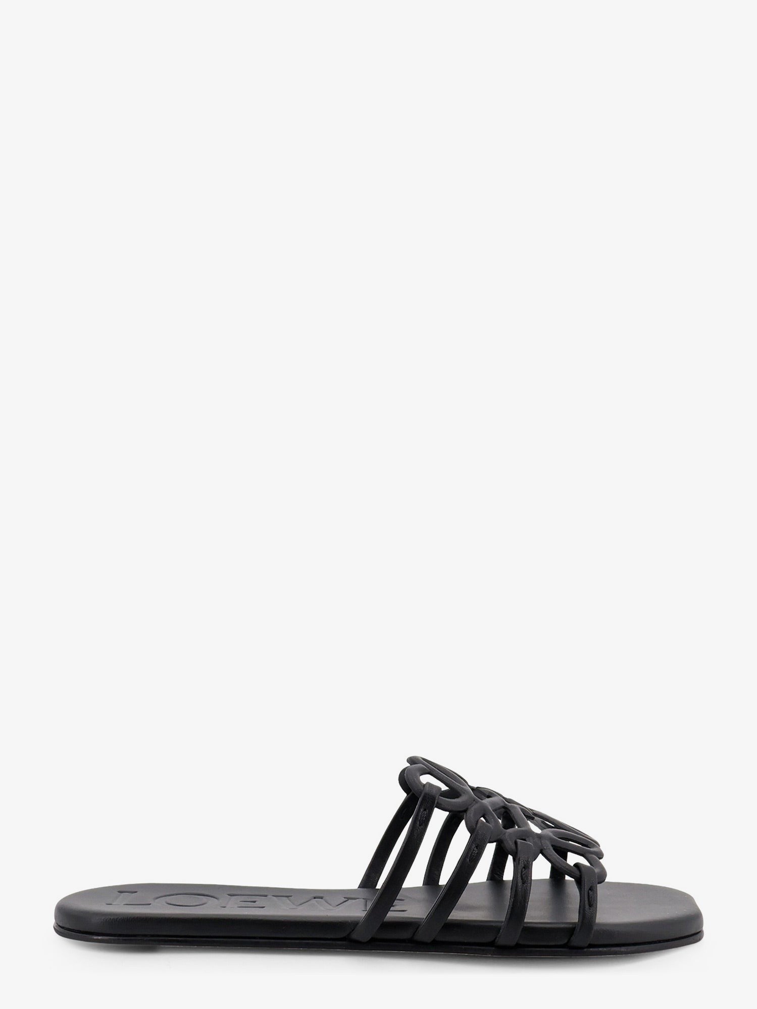 Loewe Women's Paulas Ibiza Aangram Petal Leather Sandals Black