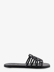 Loewe Women's Paulas Ibiza Aangram Petal Leather Sandals Black