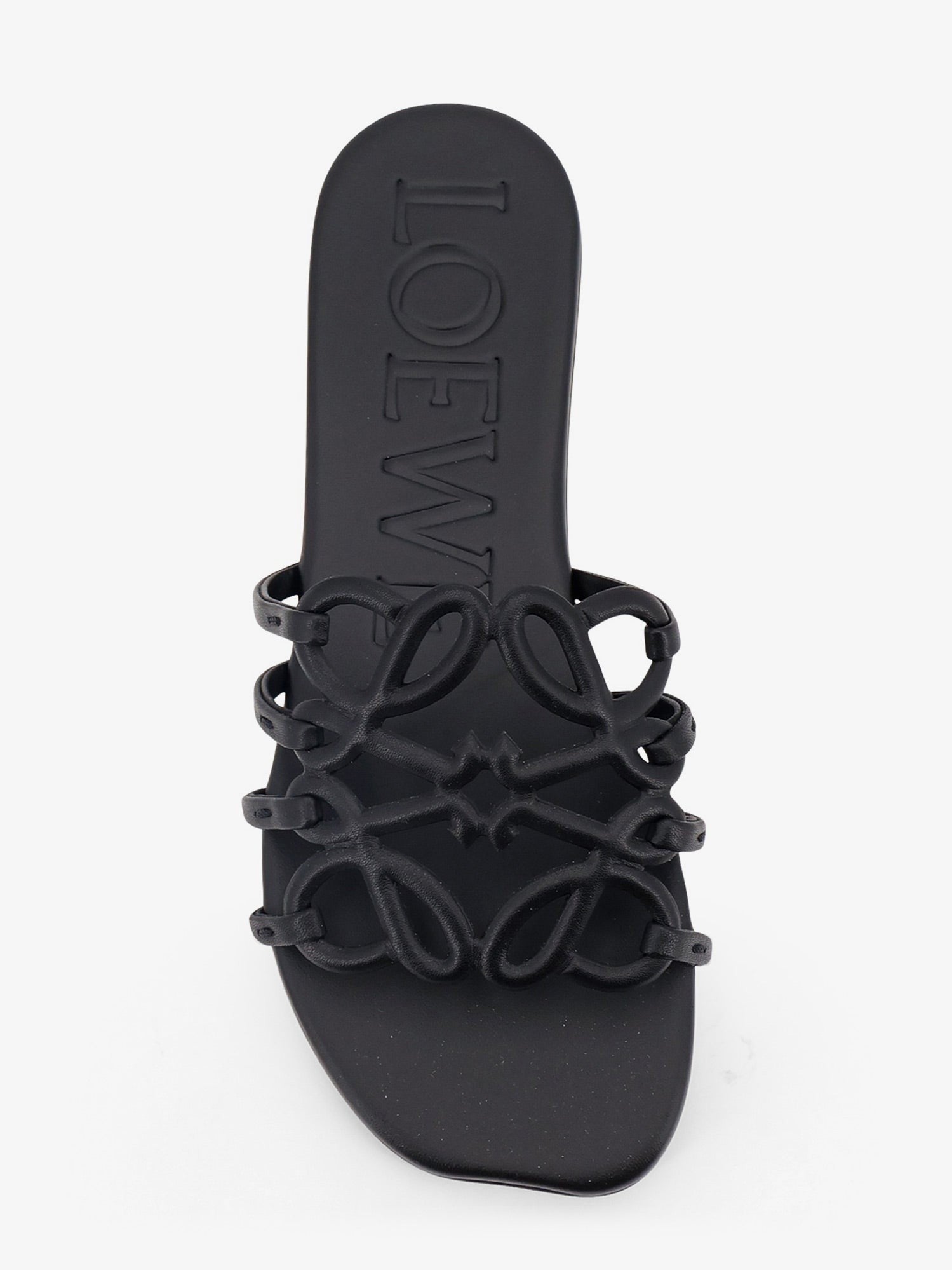 Loewe Women's Paulas Ibiza Aangram Petal Leather Sandals Black