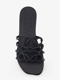 Loewe Women's Paulas Ibiza Aangram Petal Leather Sandals Black
