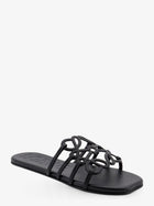 Loewe Women's Paulas Ibiza Aangram Petal Leather Sandals Black, view 2