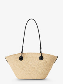 Loewe Women's Paulas Ibiza Anagram Palm Leaves and Leather Shoulder Bag Black