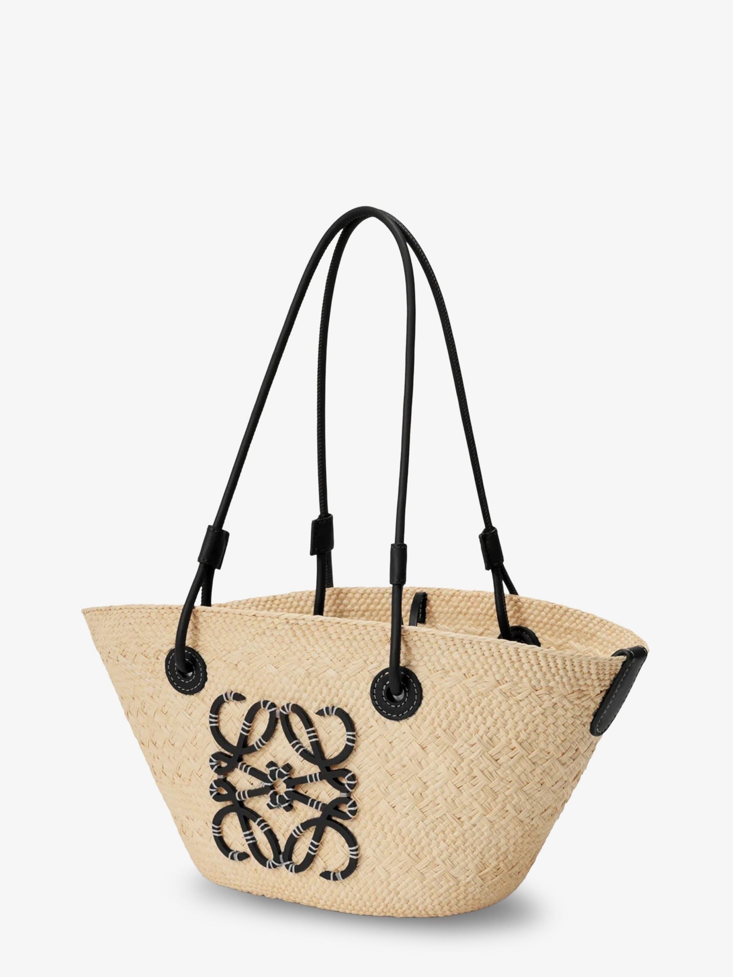 Loewe Women's Paulas Ibiza Anagram Palm Leaves and Leather Shoulder Bag Black