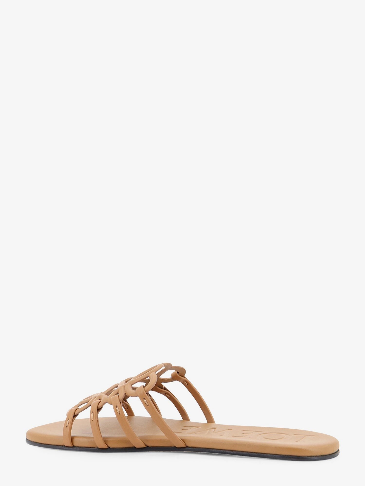 Loewe Women's Paulas Ibiza Anagram Petal Leather Sandals Beige