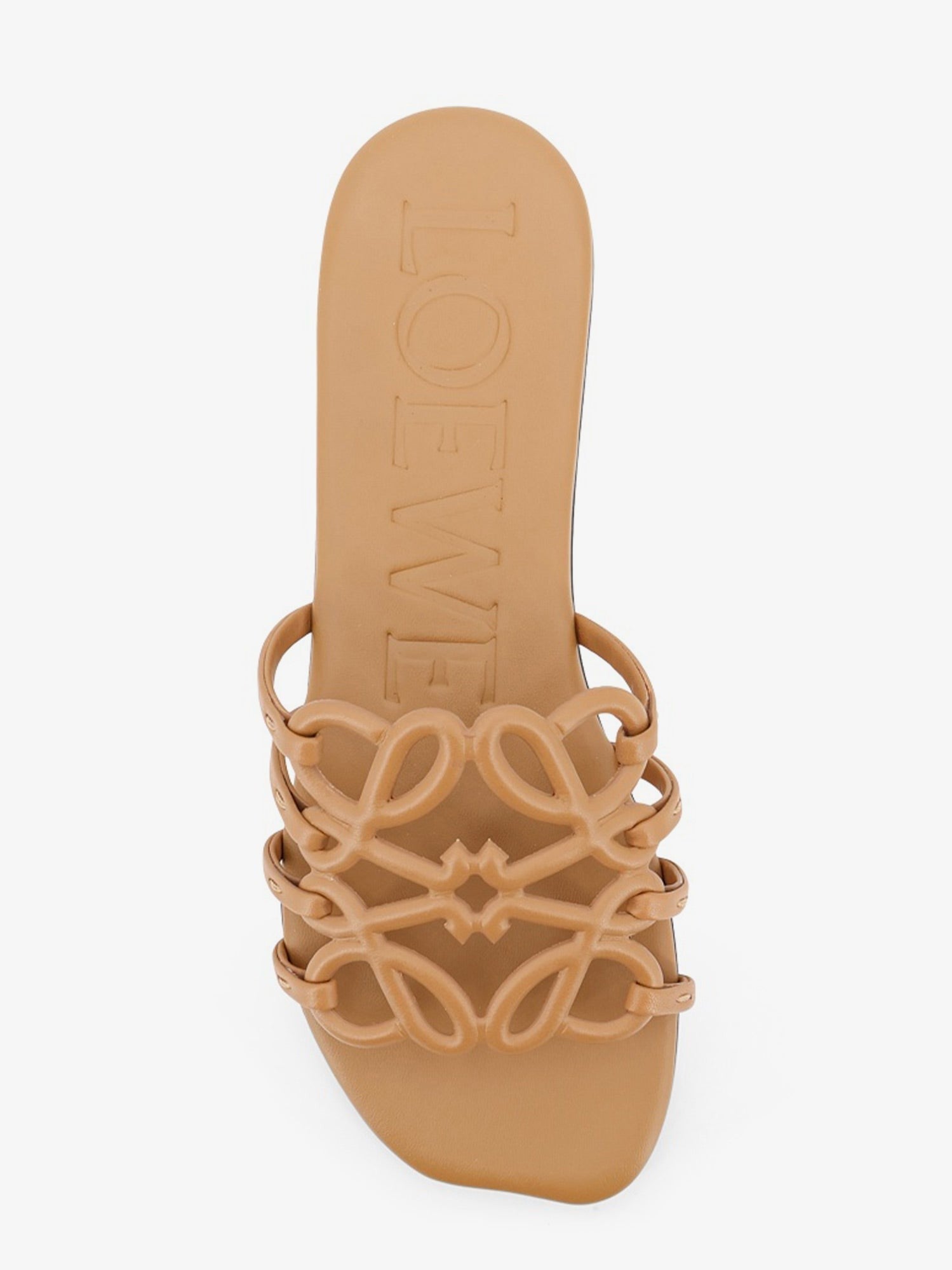 Loewe Women's Paulas Ibiza Anagram Petal Leather Sandals Beige