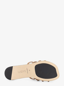 Loewe Women's Paulas Ibiza Anagram Petal Leather Sandals Beige