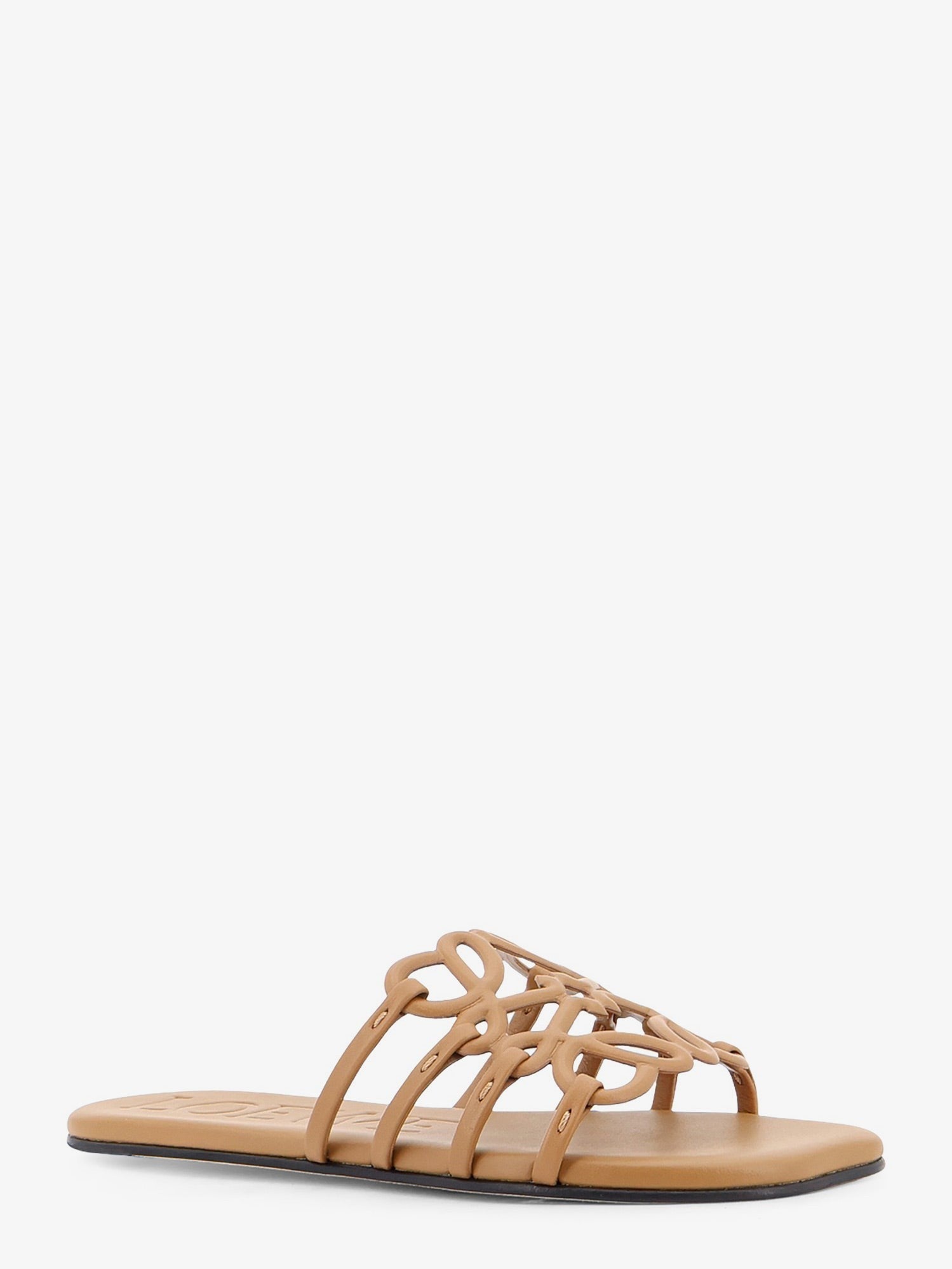 Loewe Women's Paulas Ibiza Anagram Petal Leather Sandals Beige