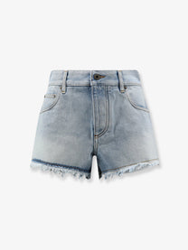 Loewe Women's Paulas Ibiza Blue Denim Bermuda Shorts Blue