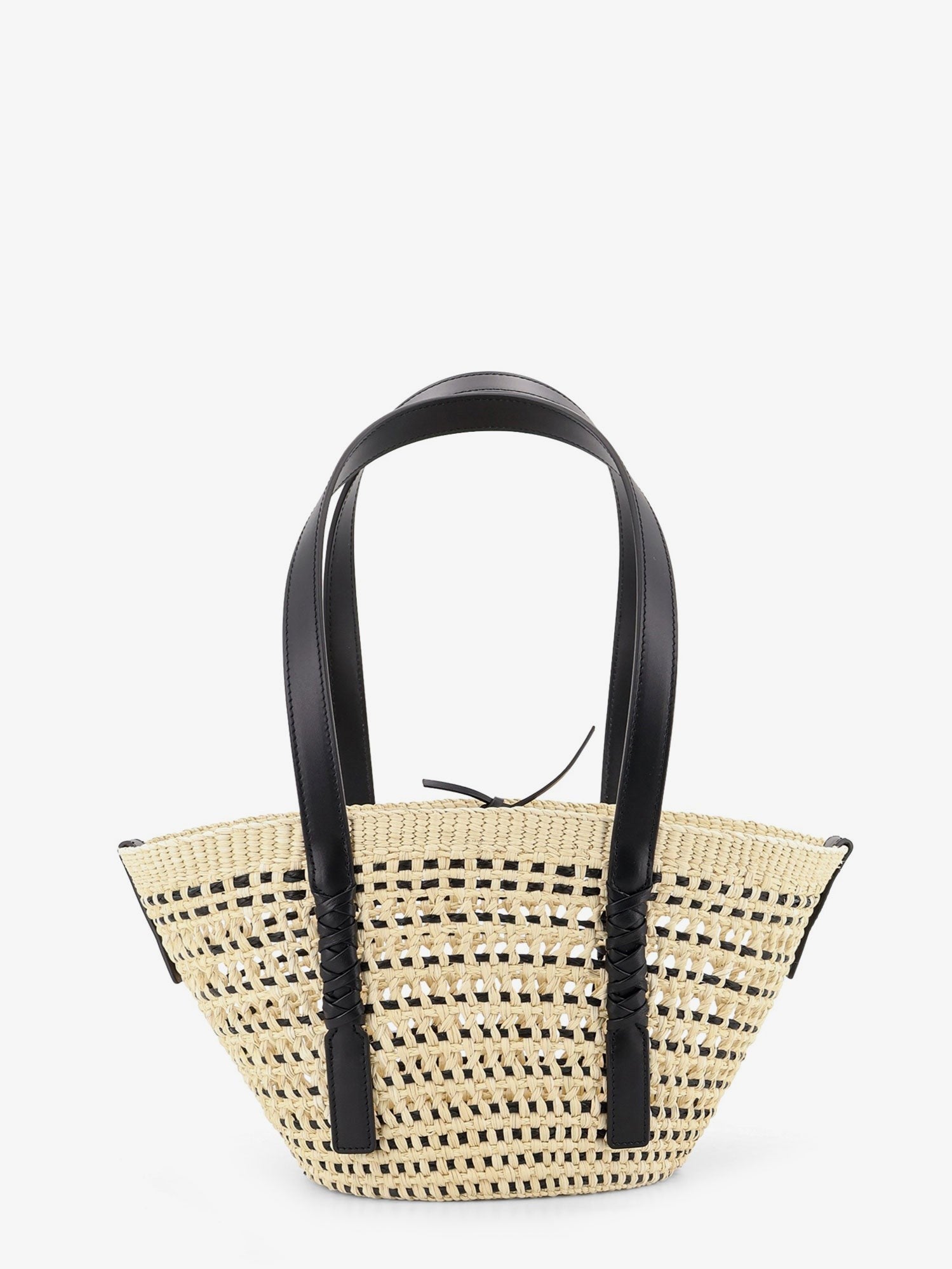 Loewe Women's Paulas Ibiza Braid Basket Small Iraca Palm Leaf Shoulder Bag Black