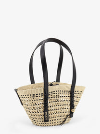 Loewe Women's Paulas Ibiza Braid Basket Small Iraca Palm Leaf Shoulder Bag Black