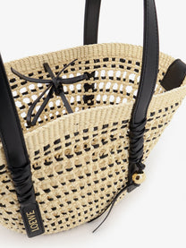 Loewe Women's Paulas Ibiza Braid Basket Small Iraca Palm Leaf Shoulder Bag Black