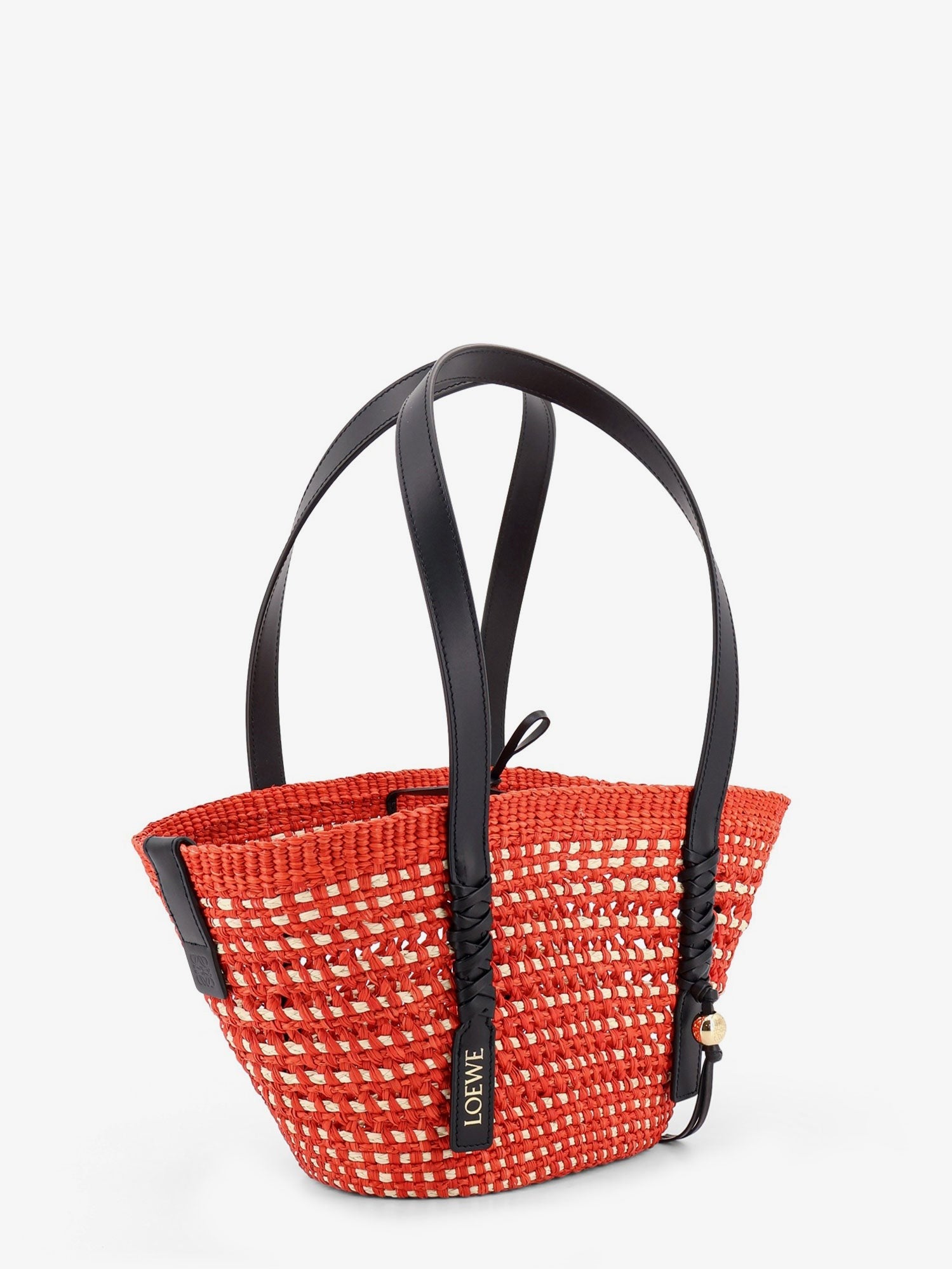 Loewe Women's Paulas Ibiza Braid Basket Small Small Iraca Palm Leaf Shoulder Bag White