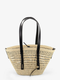 Loewe Women's Paulas Ibiza Braid Raffia and Leather Shoulder Bag Black