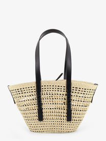 Loewe Women's Paulas Ibiza Braid Raffia and Leather Shoulder Bag Black