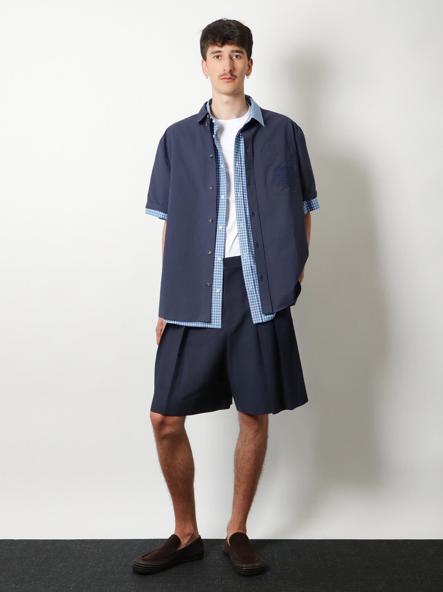 Loewe Men's Paulas Ibiza Cotton Blend Shirt Blue