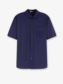 Loewe Men's Paulas Ibiza Cotton Blend Shirt Blue
