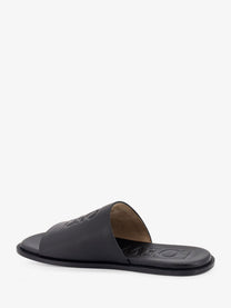 Loewe Men's Paulas Ibiza Flex Anagram Leather Sandals Black