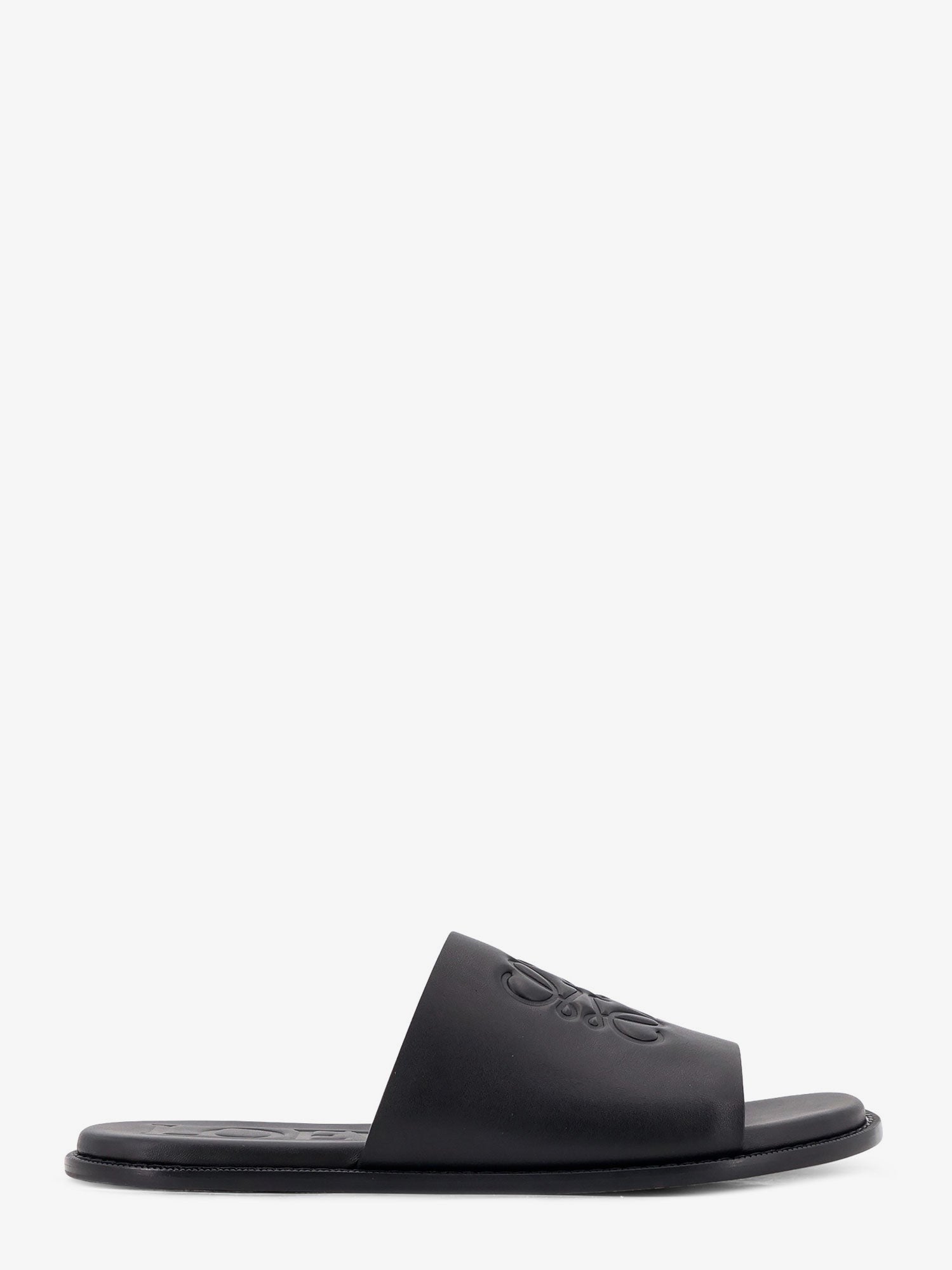 Loewe Men's Paulas Ibiza Flex Anagram Leather Sandals Black