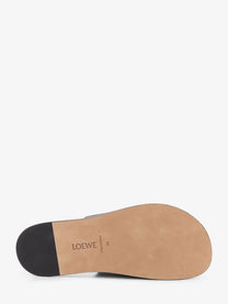 Loewe Men's Paulas Ibiza Flex Anagram Leather Sandals Black