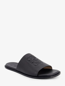 Loewe Men's Paulas Ibiza Flex Anagram Leather Sandals Black