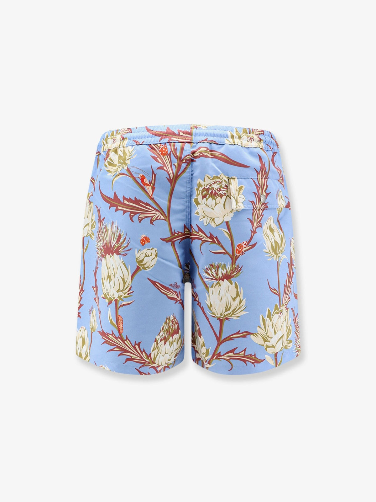 Loewe Men's Paulas Ibiza Floral Print Nylon Swim Trunks Blue, view 2