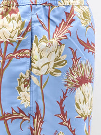 Loewe Men's Paulas Ibiza Floral Print Nylon Swim Trunks Blue