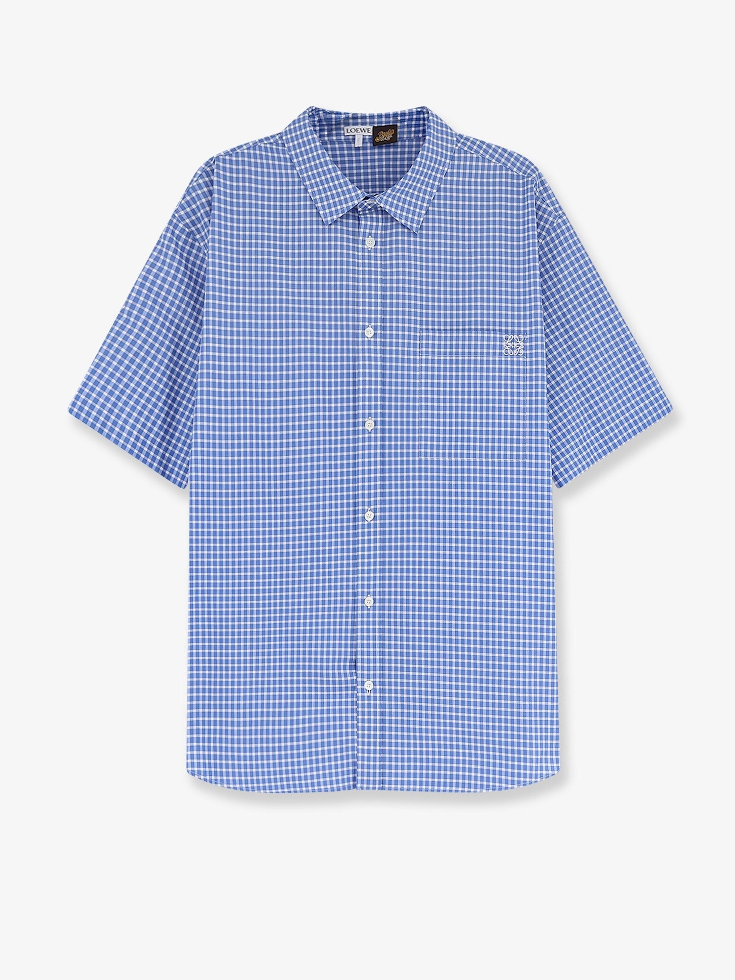 Loewe Men's Paulas Ibiza Madras Cotton Shirt White