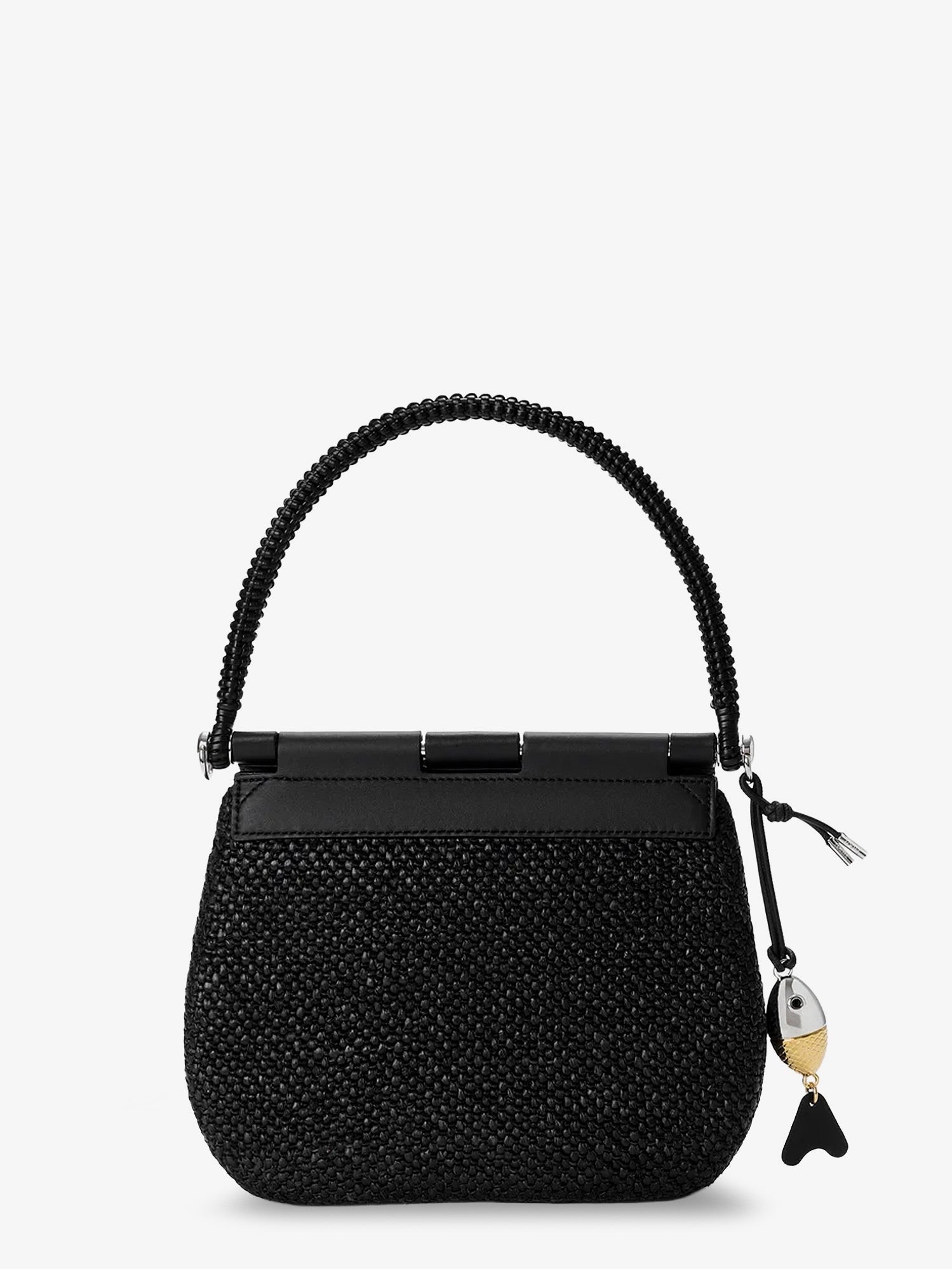 Loewe Women's Paulas Ibiza Pescador Raffia and Leather Handbag Black