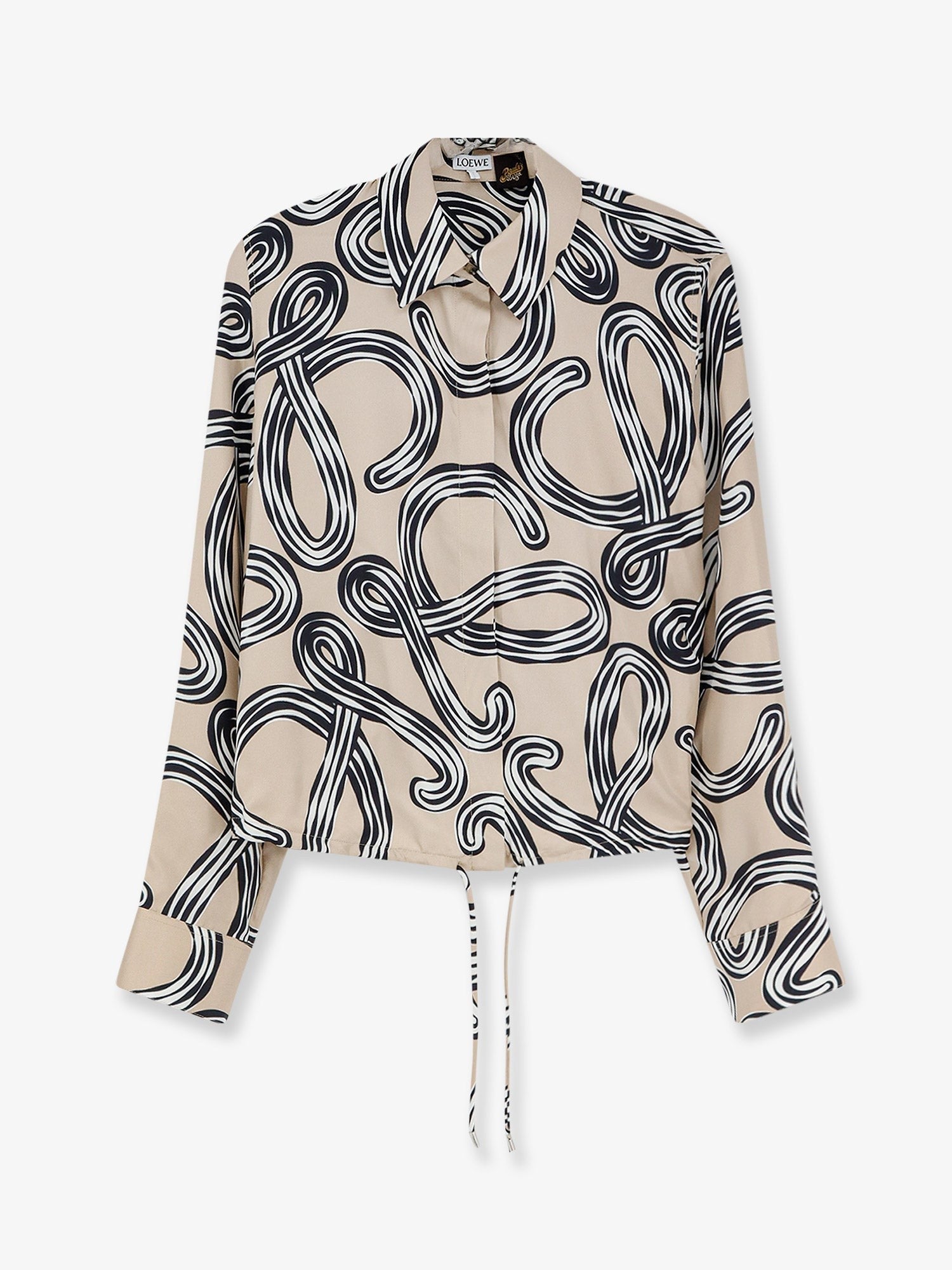 Loewe Women's Paulas Ibiza Printed Silk Shirt Black
