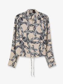Loewe Women's Paulas Ibiza Printed Silk Shirt Black