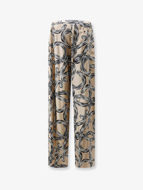 Loewe Women's Paulas Ibiza Printed Silk Trousers Black