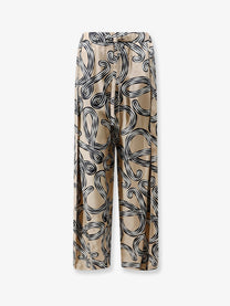 Loewe Women's Paulas Ibiza Printed Silk Trousers Black