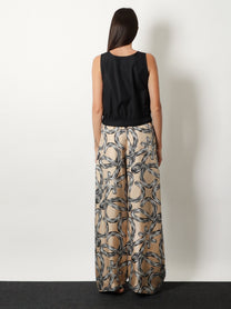 Loewe Women's Paulas Ibiza Printed Silk Trousers Black