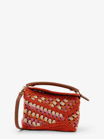 Loewe Women's Paulas Ibiza Puzzle Edge Multicolor Crochet Handbag Blue