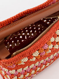 Loewe Women's Paulas Ibiza Puzzle Edge Multicolor Crochet Handbag Blue
