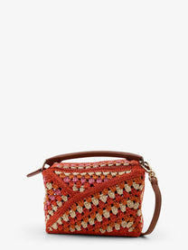Loewe Women's Paulas Ibiza Puzzle Edge Multicolor Crochet Handbag Blue