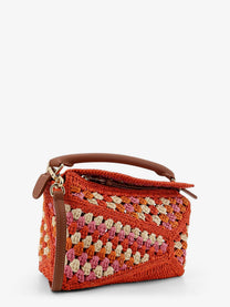 Loewe Women's Paulas Ibiza Puzzle Edge Multicolor Crochet Handbag Blue