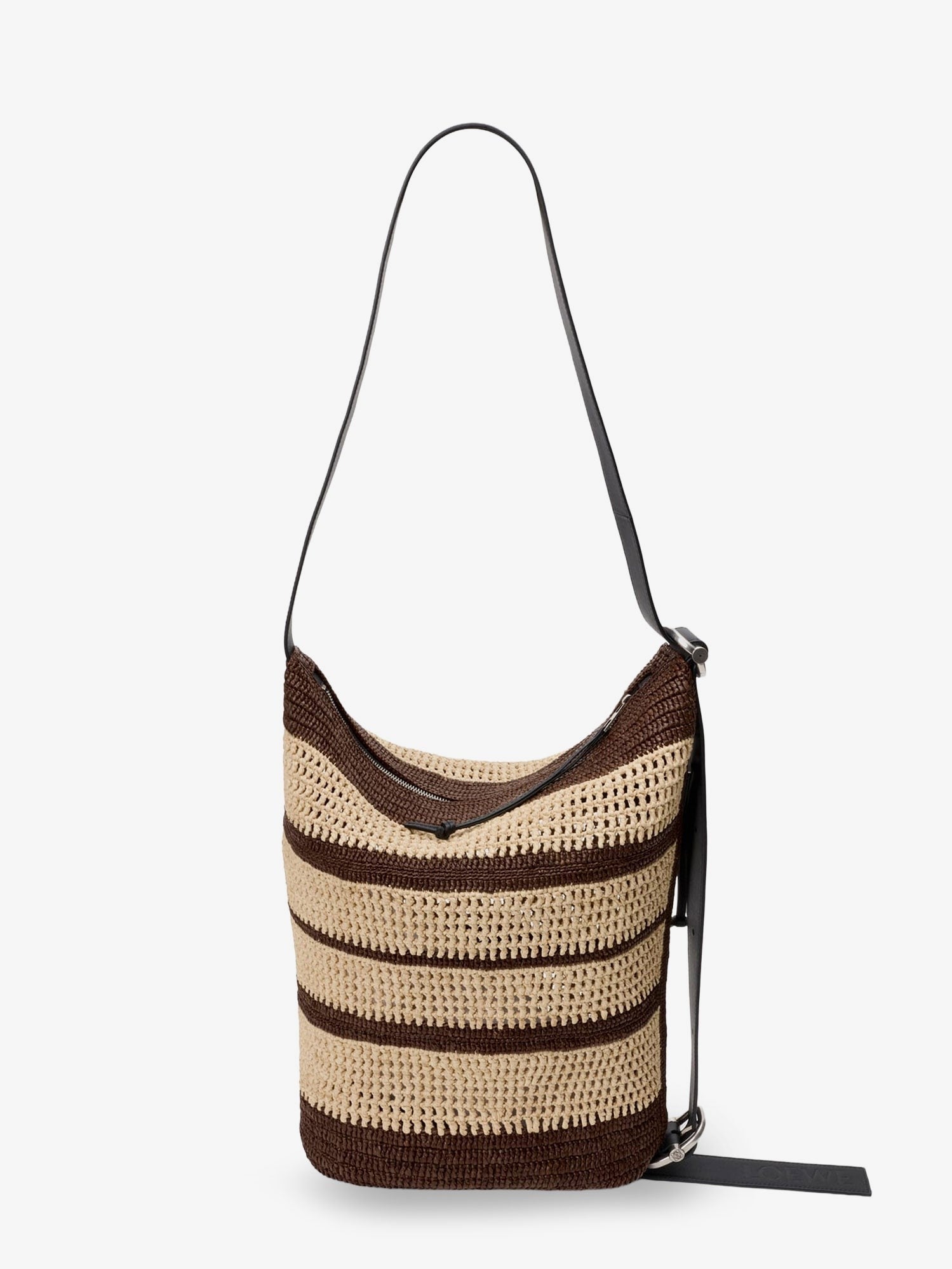 Loewe Men's Paulas Ibiza Raffia Bucket Bag White